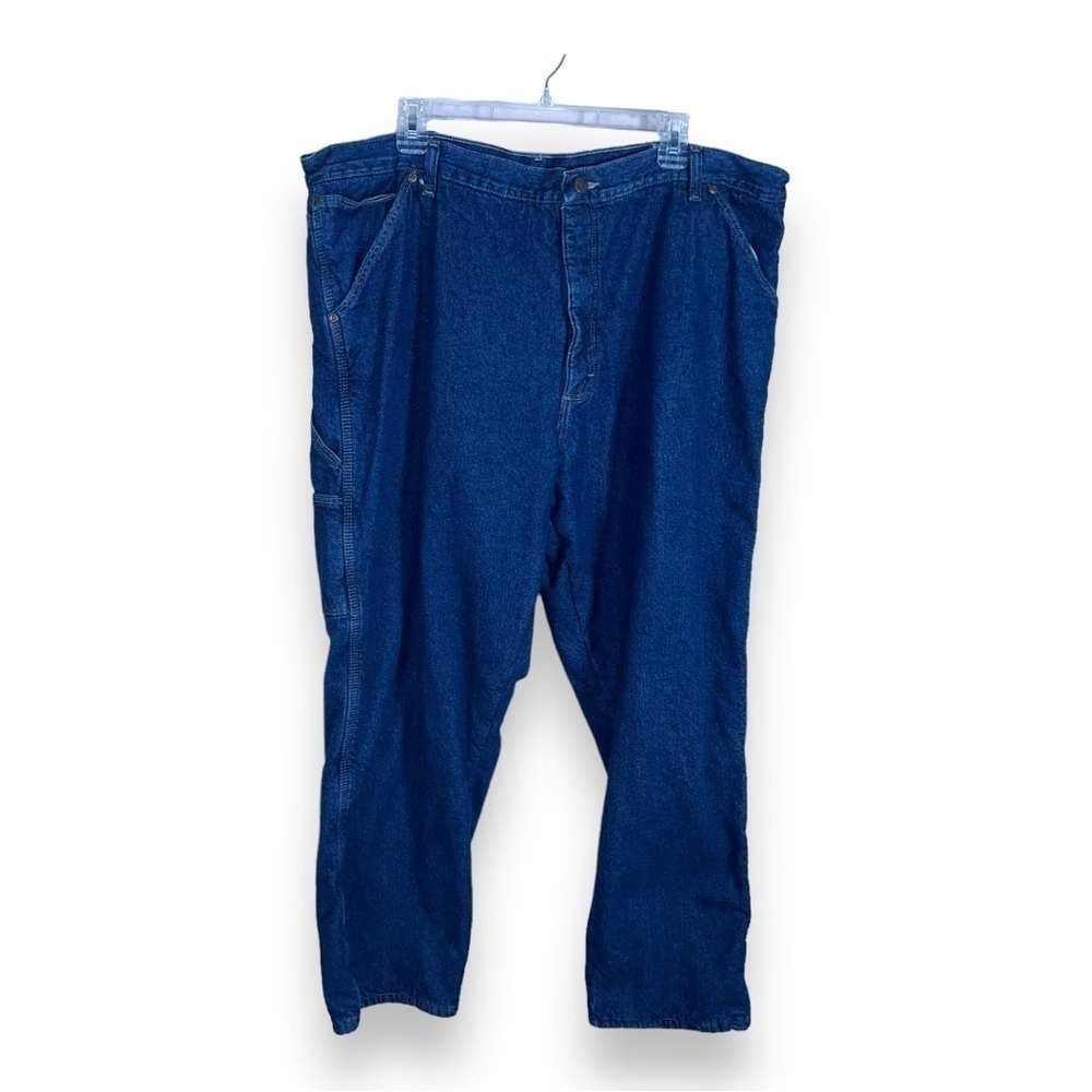 VINTAGE 42x30 WRANGLER FLEECE LINED BLUE DENIM CARPENTER JEANS MENS PANTS